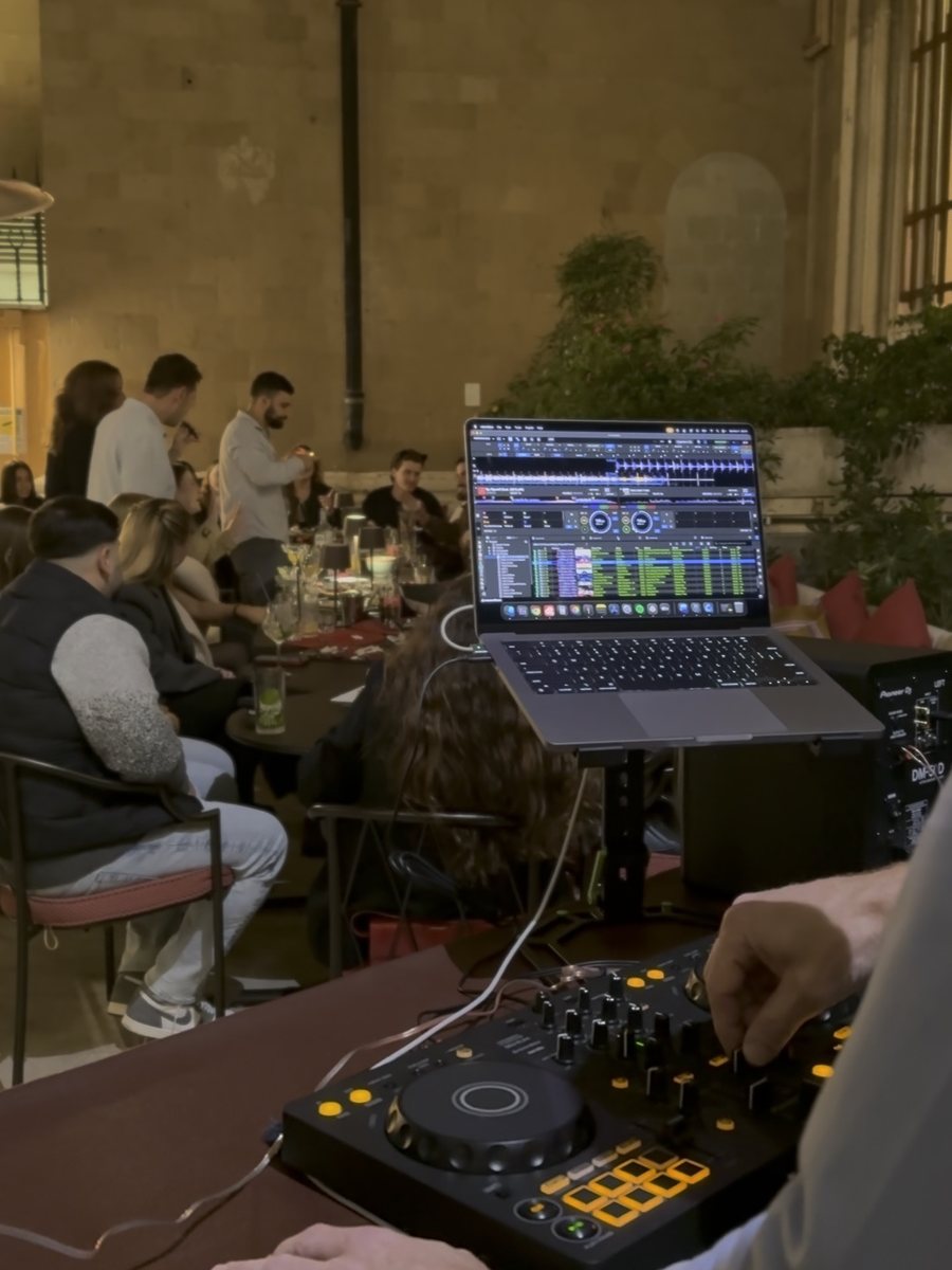 View from the decks over guests at a private party at Amaranto Bar